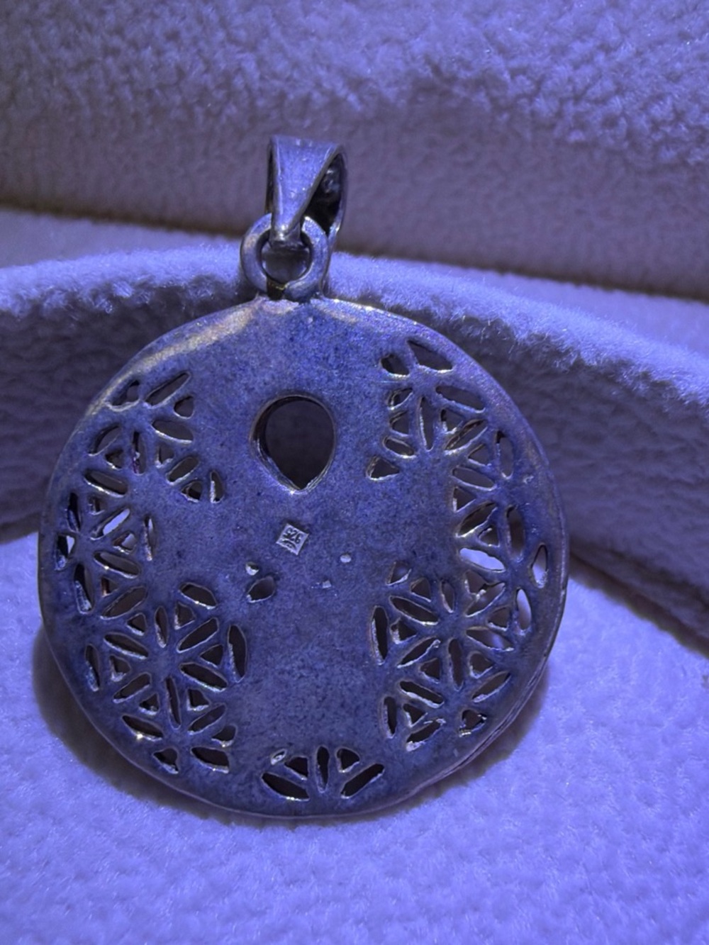 925 Sterling Silver Ankh Pendant with Blue and Red Enamel - Picture 2 of 2